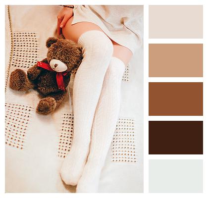 Cozy Teddy Bear Thigh High Socks Legs Woman Image